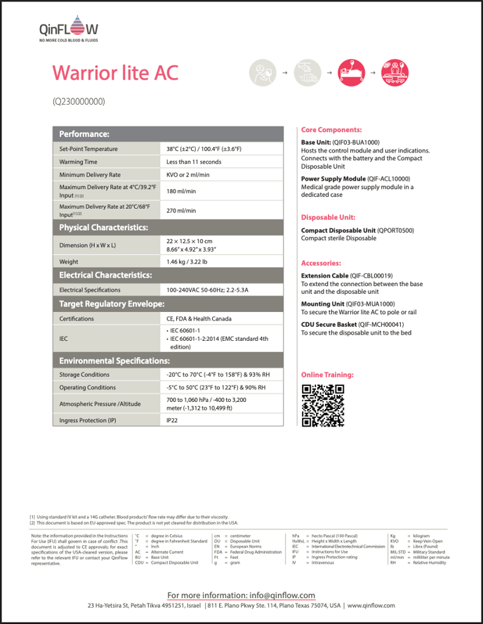 Warrior lite AC Specs - Image 2
